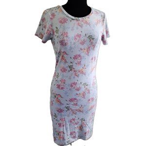 Guess Juniors  Floral Bodycon Dress Short Sleeve Size L